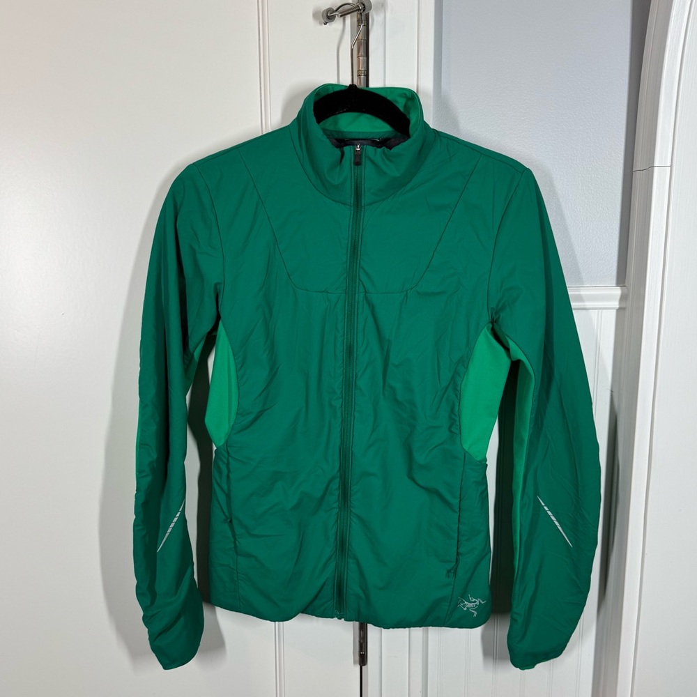 Arc’teryx‎ Gaea Jacket Green Women's Small Full Zip Mid Layer Long Sleeve Nylon
